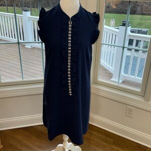 Lilly Pulitzer Dress with Pearls on Navy Blue